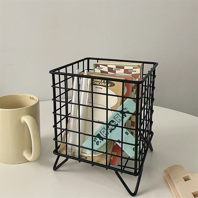 Desktop Wrought Iron Storage BasketBasket, best, Stationery, Storage BasketNEW TOWN BAZAAR