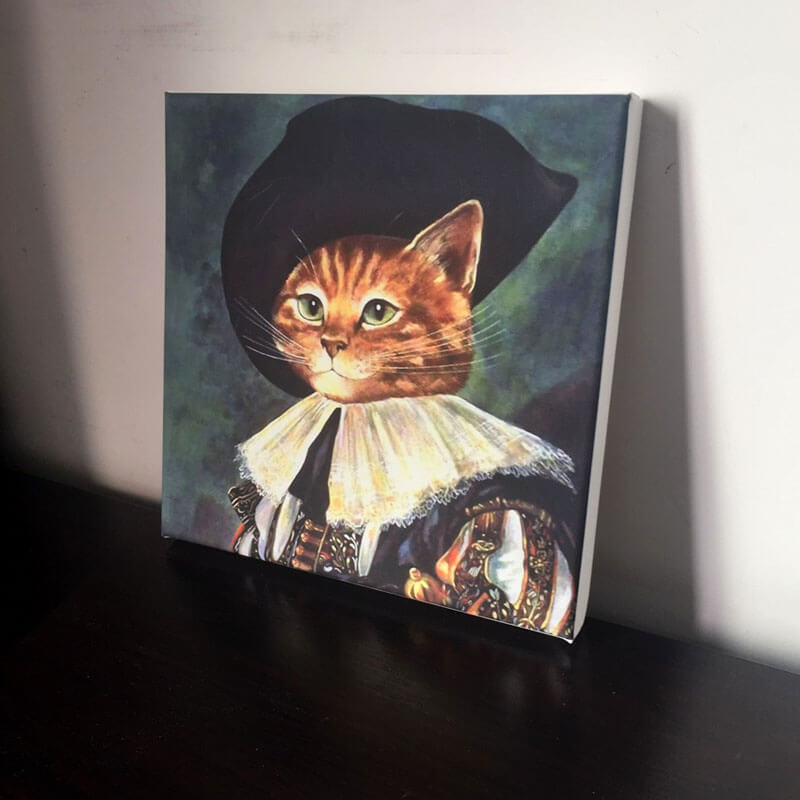 Napoleon Cat Oil Painting Print on CanvasCat, oil painting, printNEW TOWN BAZAAR