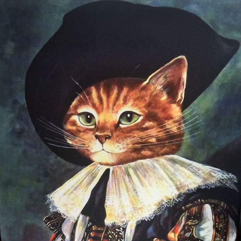 Napoleon Cat Oil Painting Print on CanvasCat, oil painting, printNEW TOWN BAZAAR