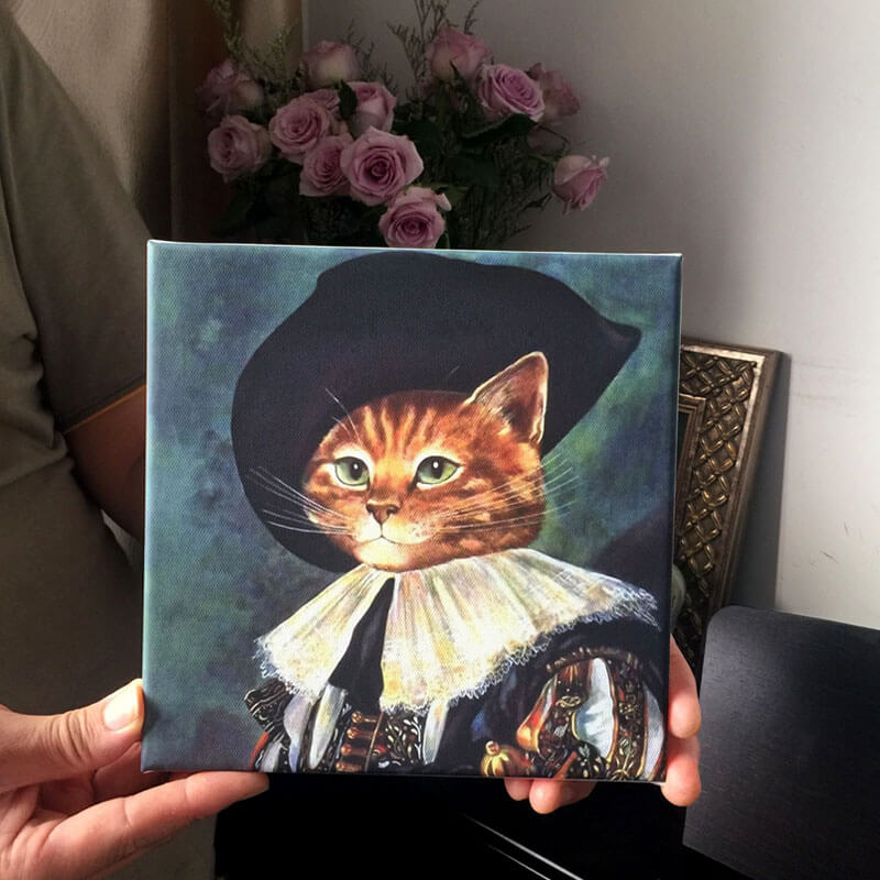 Napoleon Cat Oil Painting Print on CanvasCat, oil painting, printNEW TOWN BAZAAR