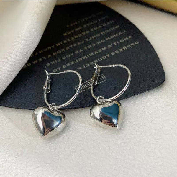 Sliver Heart EarringsearringsNEW TOWN BAZAAR