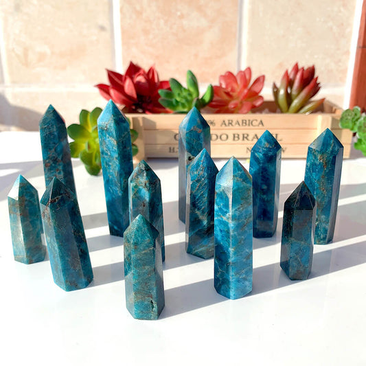 Natural Crystal Blue Apatite HexagonBlue, Blue Apatite Hexagon, Crystal, NaturalNEW TOWN BAZAAR