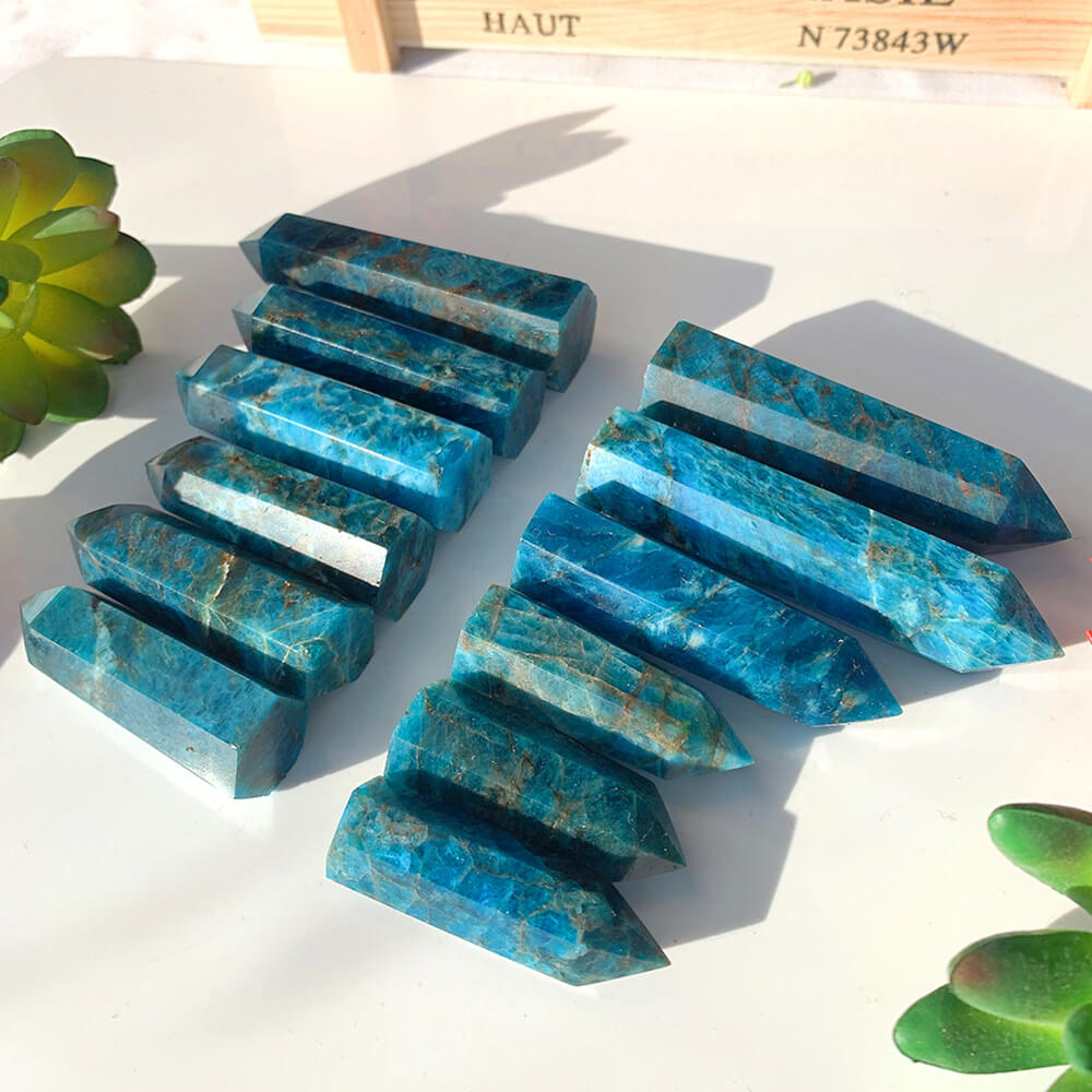 Natural Crystal Blue Apatite HexagonBlue, Blue Apatite Hexagon, Crystal, NaturalNEW TOWN BAZAAR