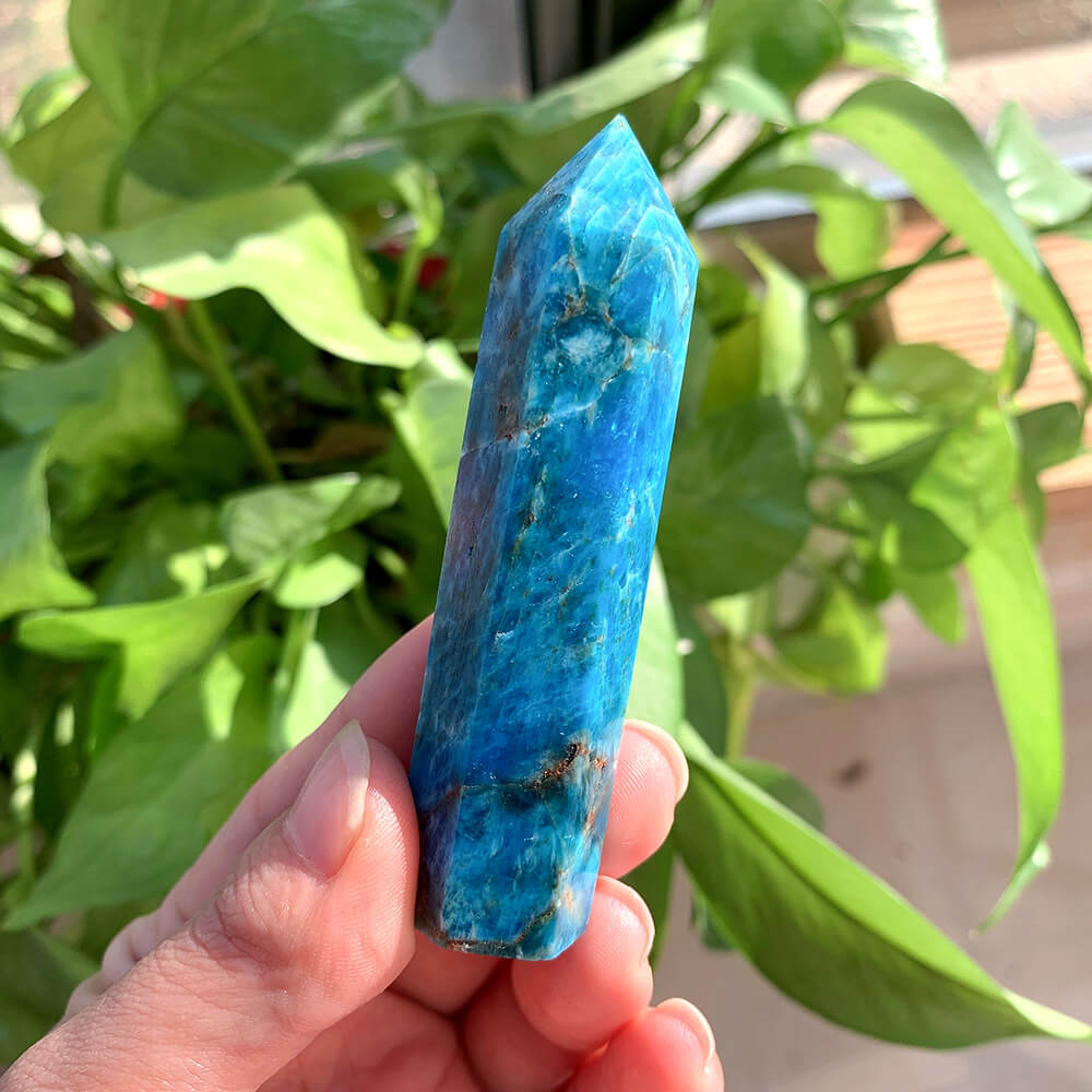 Natural Crystal Blue Apatite HexagonBlue, Blue Apatite Hexagon, Crystal, NaturalNEW TOWN BAZAAR