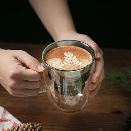 Christmas Themed Double Glass Mugbest, HOME CUPS & MUGSNEW TOWN BAZAAR