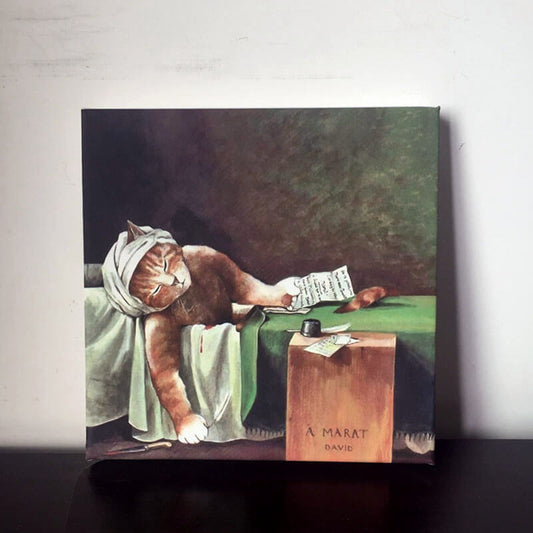 Death of a Mara cat Oil Painting Print on CanvasCat, oil painting, printNEW TOWN BAZAAR