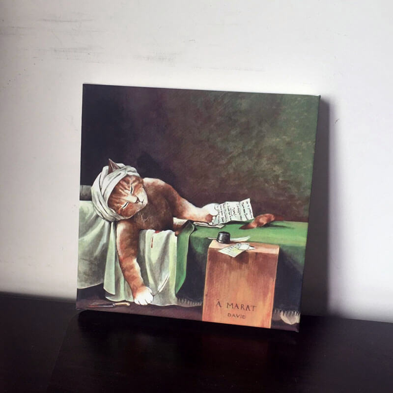 Death of a Mara cat Oil Painting Print on CanvasCat, oil painting, printNEW TOWN BAZAAR
