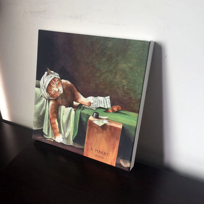 Death of a Mara cat Oil Painting Print on CanvasCat, oil painting, printNEW TOWN BAZAAR