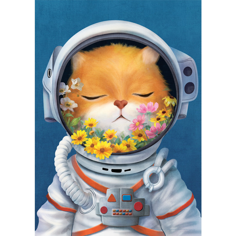 Cute Flower Cosmonaut Cat Jigsaw PuzzleTOINEW TOWN BAZAAR