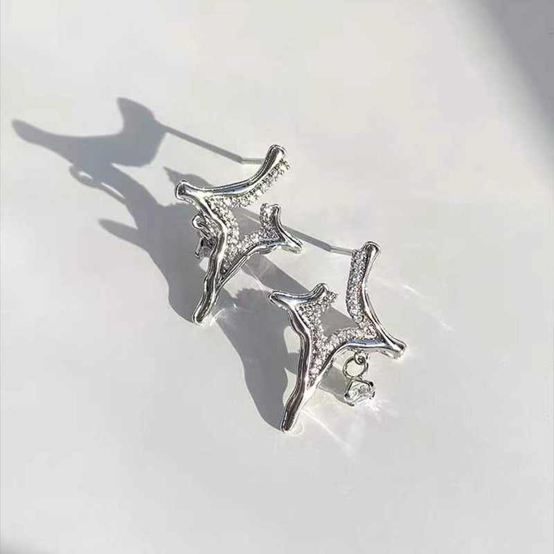 Diamond Inlaid Metal EarringsearringsNEW TOWN BAZAAR