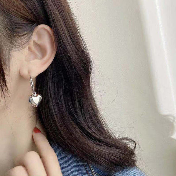 Sliver Heart EarringsearringsNEW TOWN BAZAAR