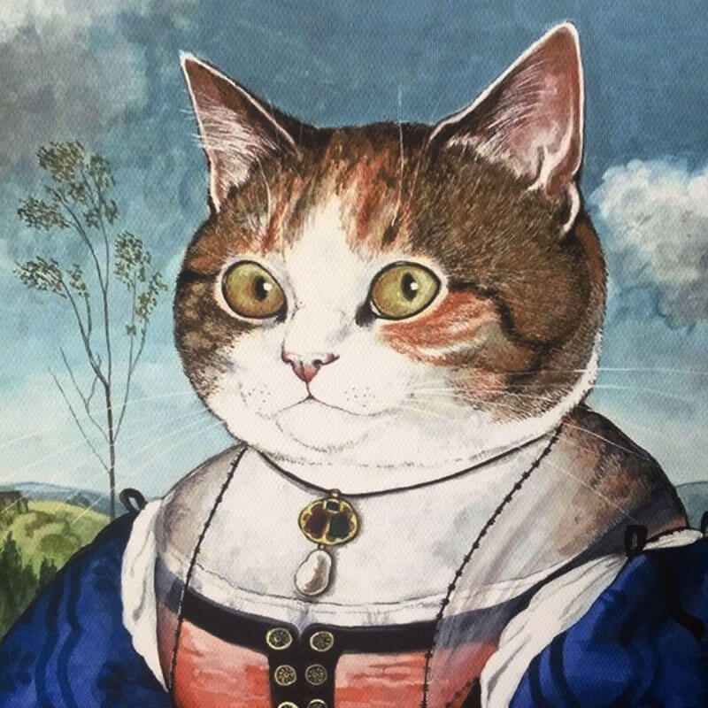 Maddalena Doni cat portrait Oil Painting Print on CanvasCat, oil painting, printNEW TOWN BAZAAR