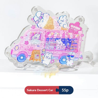 Lovely mongmong Sakura Icecream Car Acrylic Puzzle