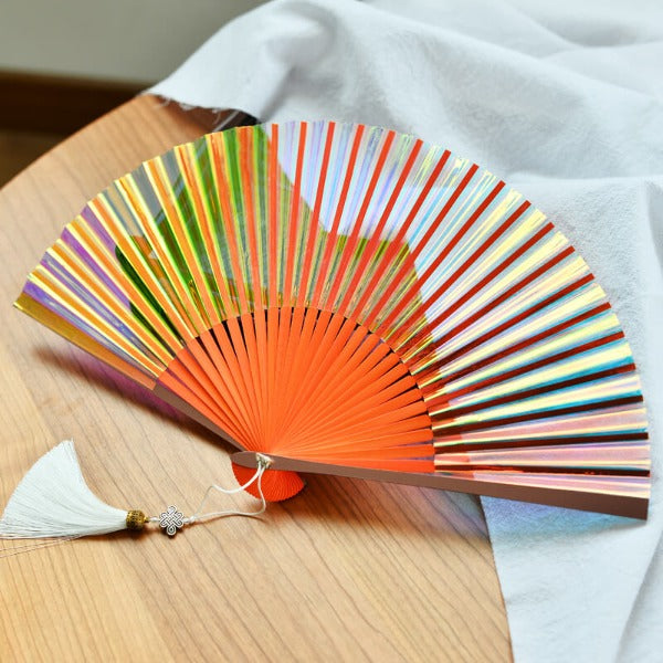 Hand Folding Fan Colorful Laser Colorful Fan
