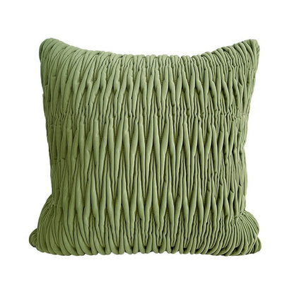Luxury Pleated Embroidered Cotton Linen Green PillowcaseHOME PILLOWS, PillowcasesNEW TOWN BAZAAR