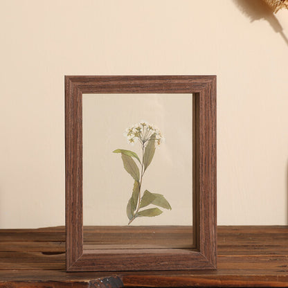 Photo Frame Specimen Frame Wood Double-sided Glass