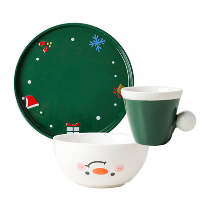 New Ceramic Creative Dinner Plate Rice Bowl Mug Christmas SetChristmas, HOME CUPS & MUGSNEW TOWN BAZAAR