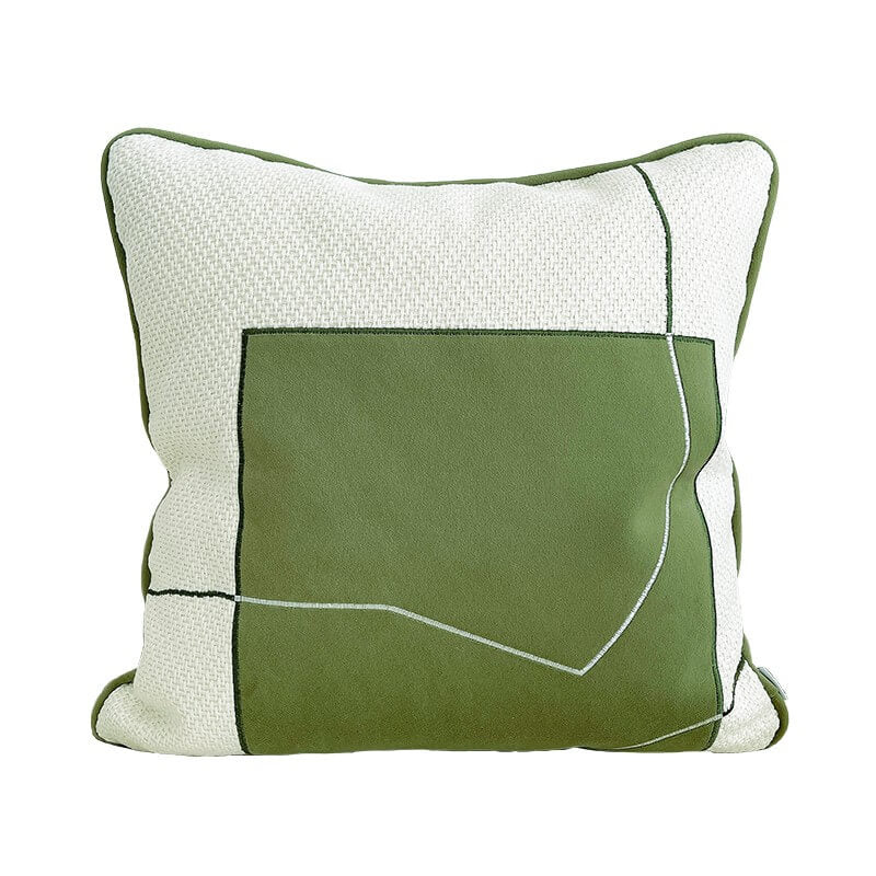 Luxury Pleated Embroidered Cotton Linen Green PillowcaseHOME PILLOWS, PillowcasesNEW TOWN BAZAAR