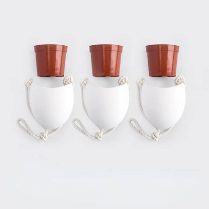 White Ceramic Wall Hanging PlanterHOME PLANTERS & VASESNEW TOWN BAZAAR