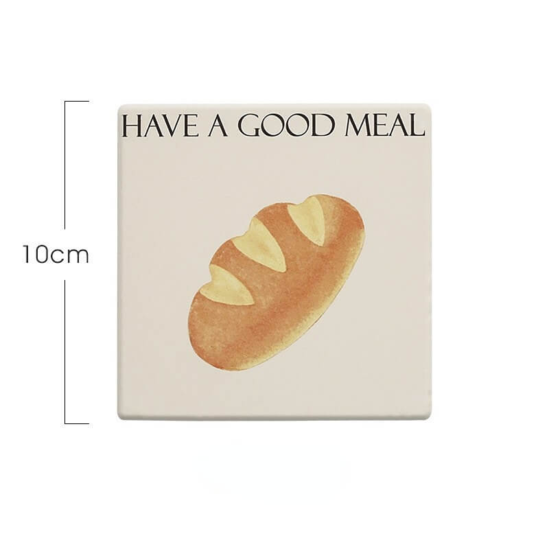 Cute Bread Square Water Coaster Placemat