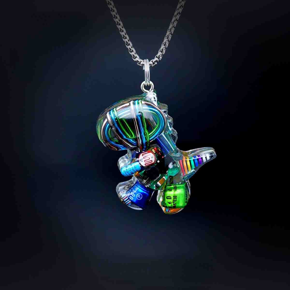 Cyberpunk Dinosaur NecklaceJewelry, necklaceNEW TOWN BAZAAR