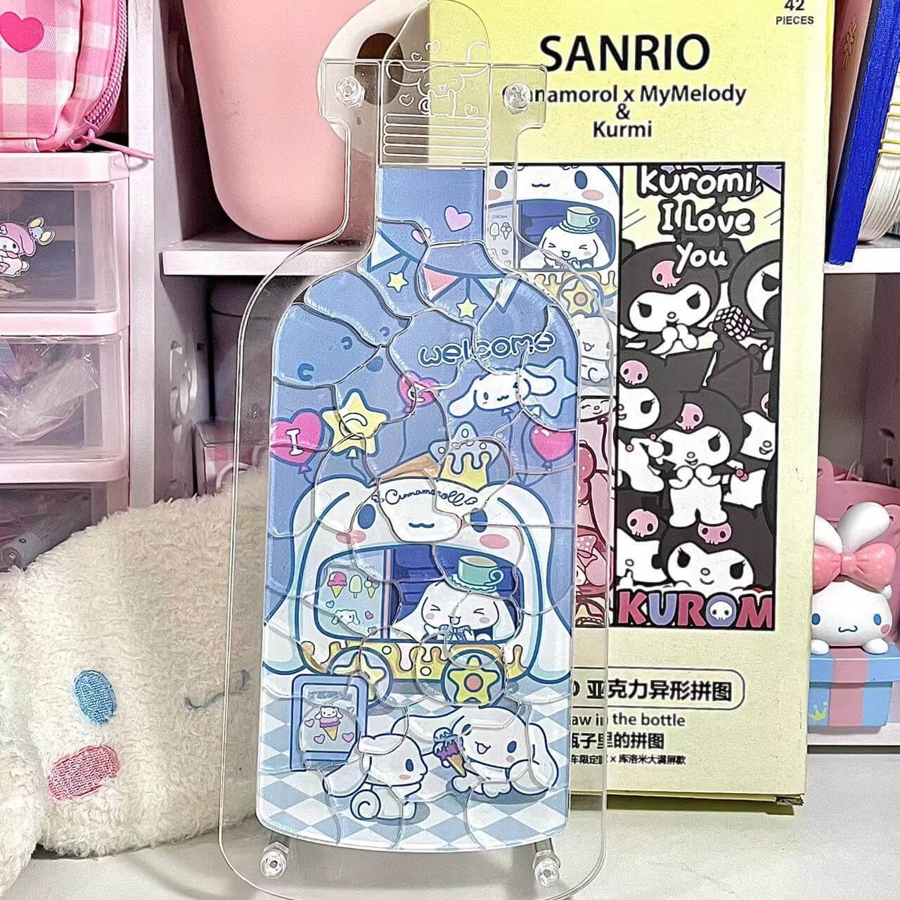 Kawaii Kuromi In The Bottle Puzzle My Melody Cinnamorollbest, PuzzlesNEW TOWN BAZAAR