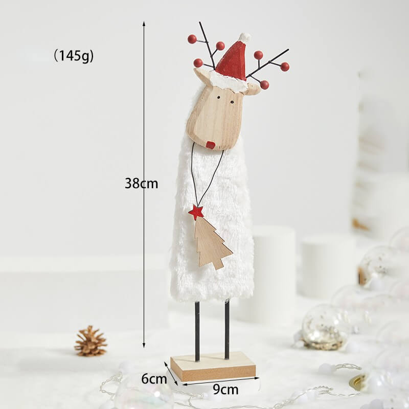 Christmas Elk Shaped Wood Felt OrnamentNEW TOWN BAZAAR