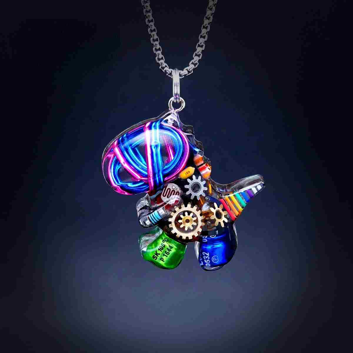 Cyberpunk Dinosaur NecklaceJewelry, necklaceNEW TOWN BAZAAR