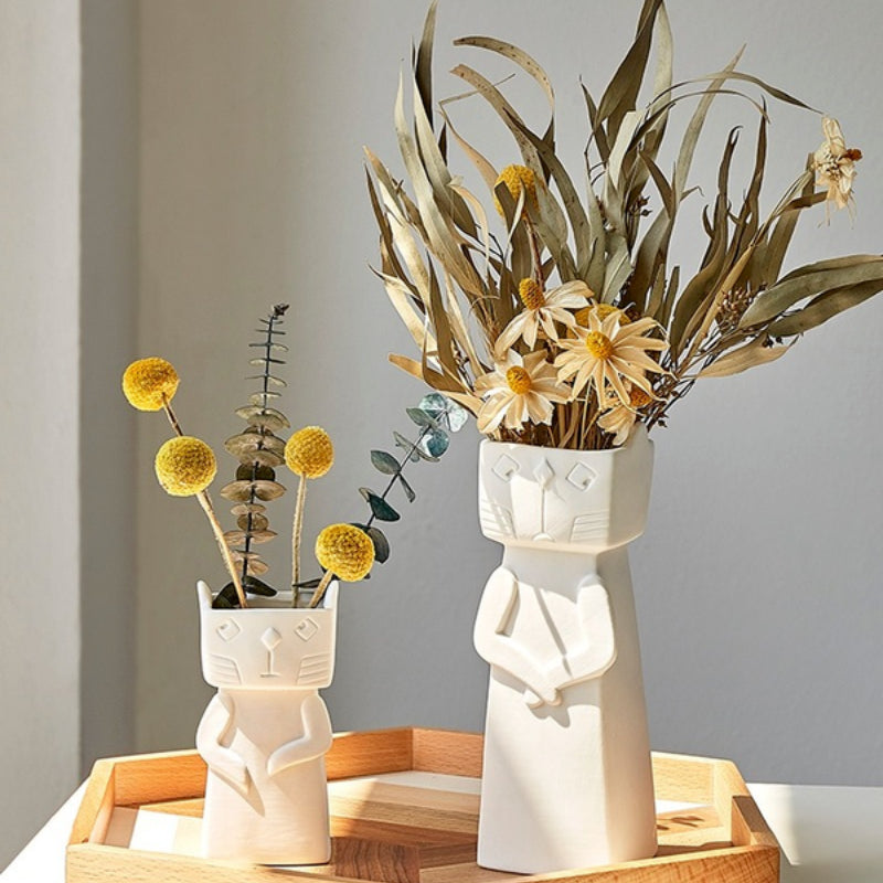 Ceramic Cat Vase GIFT HER, HOME PLANTERS & VASES NEW TOWN BAZAAR Home & Garden