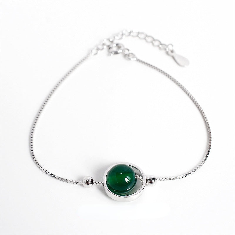 S925 Green Agate BraceletbraceletNEW TOWN BAZAAR