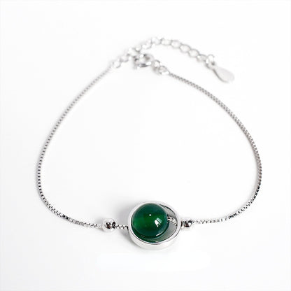 S925 Green Agate BraceletbraceletNEW TOWN BAZAAR