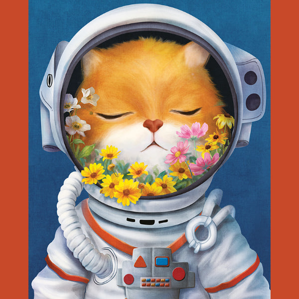 Cute Flower Cosmonaut Cat Jigsaw PuzzleTOINEW TOWN BAZAAR