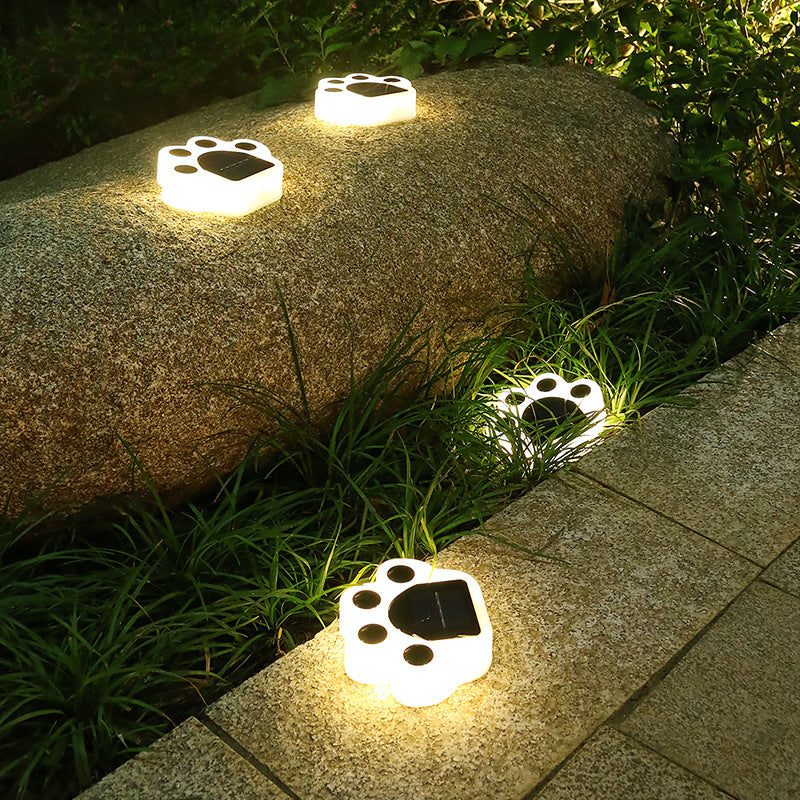 Cat Paw LED Solar Lights Outdoor Cat Lover's Decor Yard Illumination