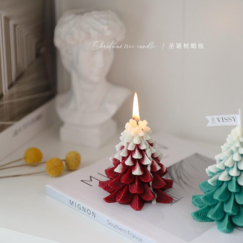 Handcrafted Holiday Festive Home Decor Christmas Tree Shaped Candle