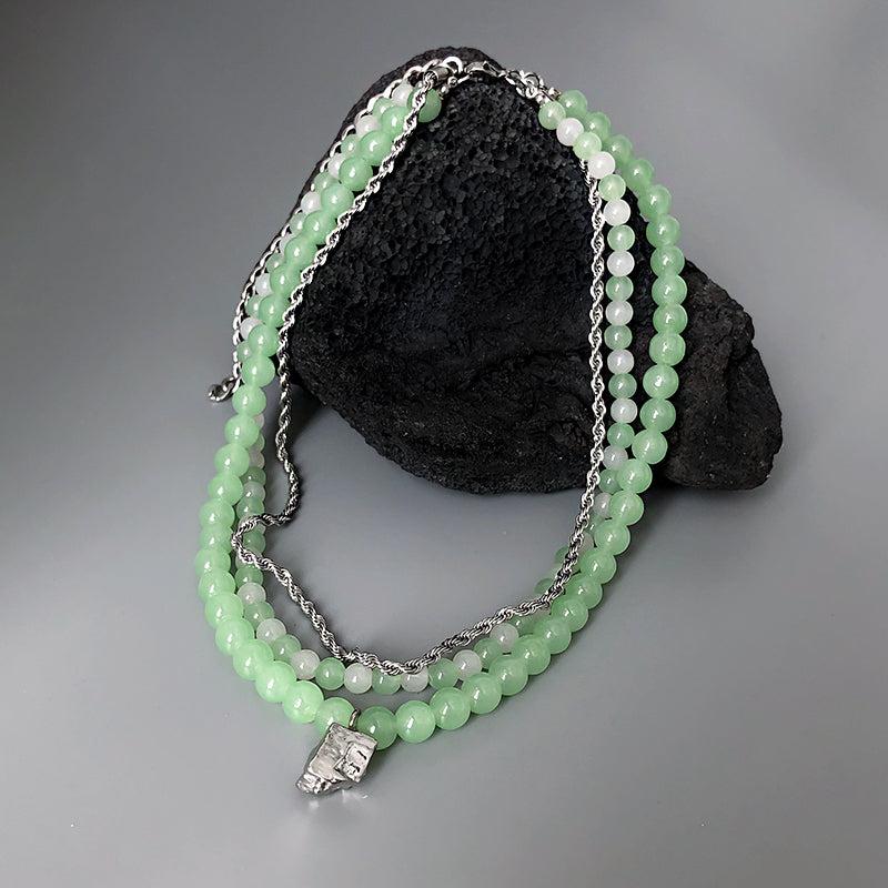 Y2K Fashion French Multi Layered Jade NecklacenecklaceNEW TOWN BAZAAR