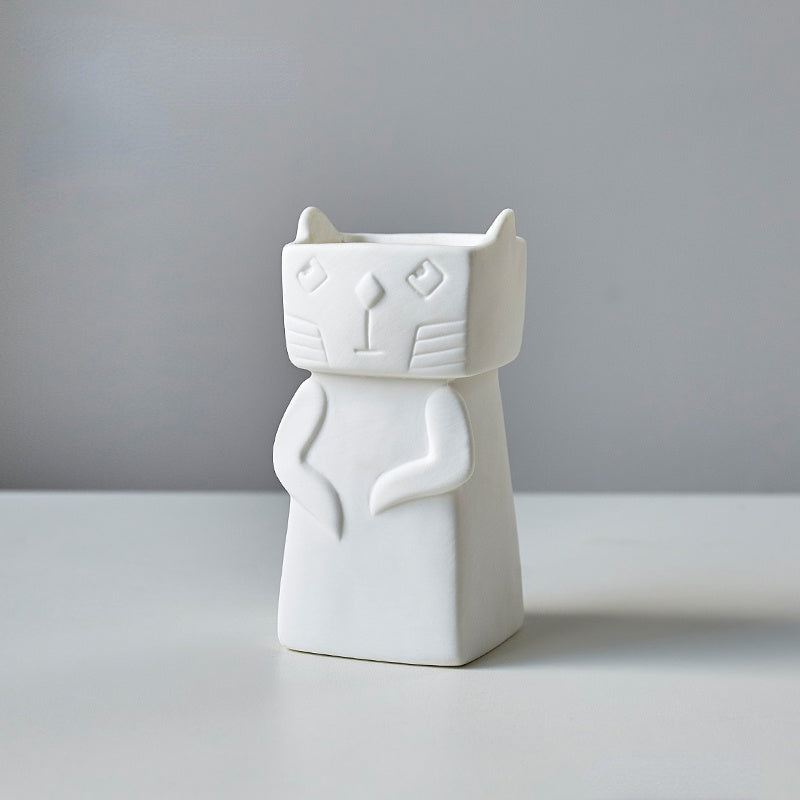 Ceramic Cat Vase GIFT HER, HOME PLANTERS & VASES NEW TOWN BAZAAR Home & Garden