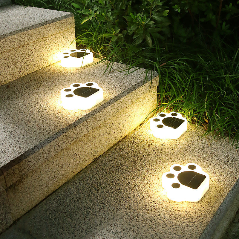Cat Paw LED Solar Lights Outdoor Cat Lover's Decor Yard Illumination
