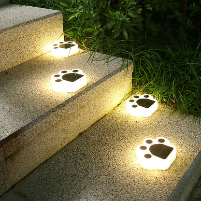 Cat Paw LED Solar Lights Outdoor Cat Lover's Decor Yard Illumination