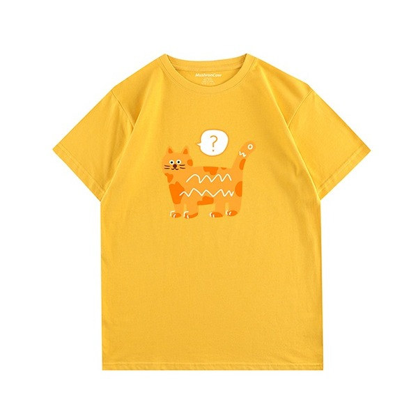 Doubtful Big Yellow Cat T-ShirtT-shirt, unisex T-shirt, unisex TshirtNEW TOWN BAZAAR